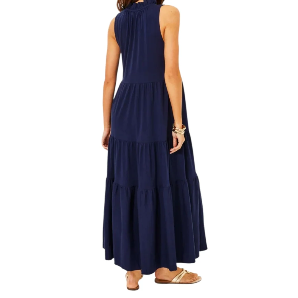 Lilly Pulitzer Malone Maxi Dress True Navy | Resort Palm Beach Chic - Picture 4 of 6